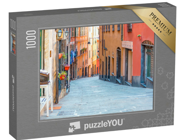 Puzzle 1000 pezzi „La casa alta e stretta e Genova è un porto storico di una città dell'Italia settentrionale“