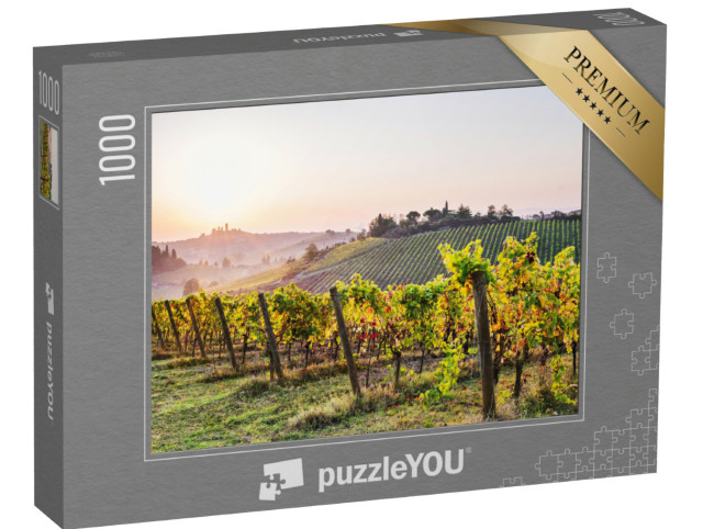 Puzzle 1000 pezzi „Vigneti e campagna con San Gimignano“