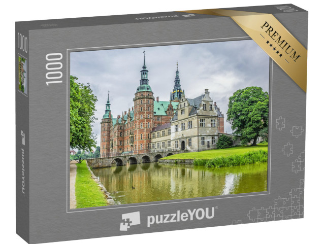 Puzzle 1000 pezzi „Vista esterna del castello di Frederiksborg in Danimarca“