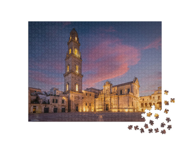 Puzzle 1000 pezzi „Piazza Duomo con la Cattedrale di Santa Maria Assunta, il Campanile e il Palazzo Arcivescovile, Lecce“