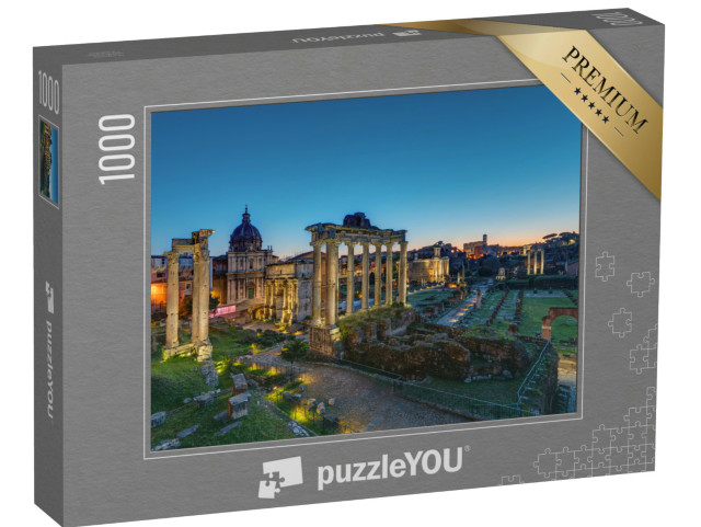Puzzle 1000 pezzi „Le famose rovine del Foro Romano a Roma all'alba“