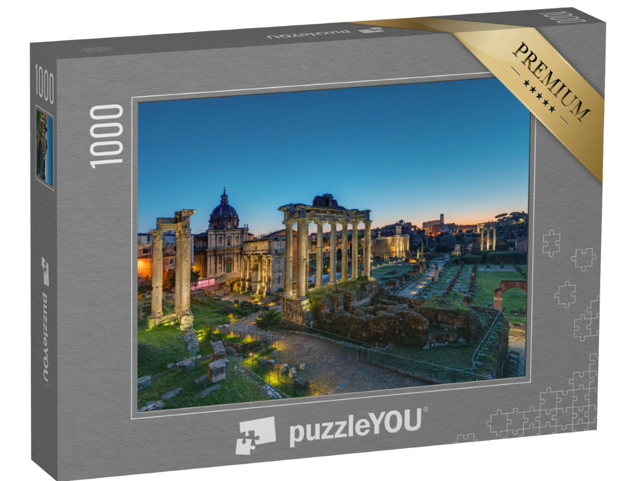 Puzzle 1000 pezzi „Le famose rovine del Foro Romano a Roma all'alba“
