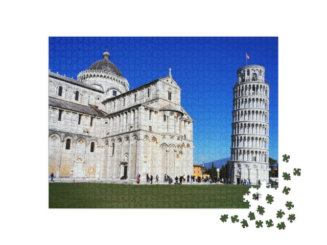 Puzzle 1000 pezzi „splendida vista sulla torre pendente di Pisa“