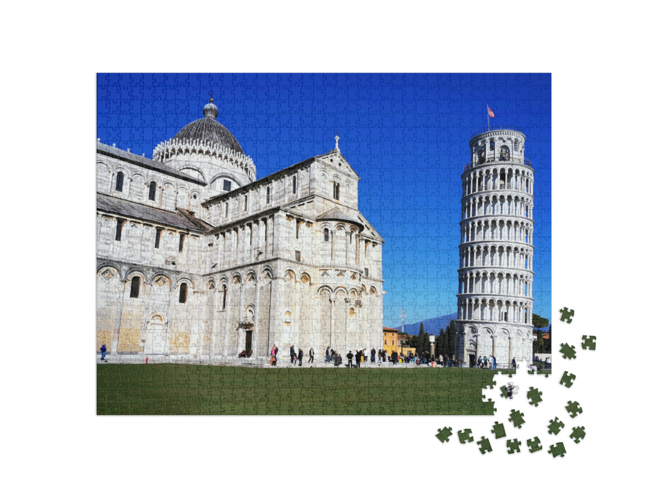 Puzzle 1000 pezzi „splendida vista sulla torre pendente di Pisa“