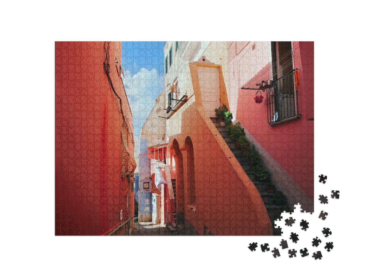 Puzzle 1000 pezzi „Marina Corricella, villaggio di pescatori sulla costa dell'isola di Procida, con edifici colorati, Italia“