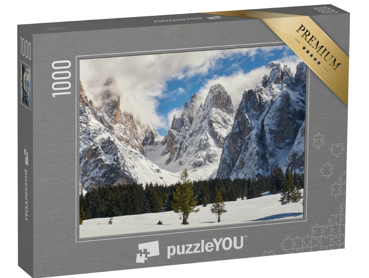 Puzzle 1000 pezzi „Gruppo del Sassolungo dall'Alpe di Siusi“