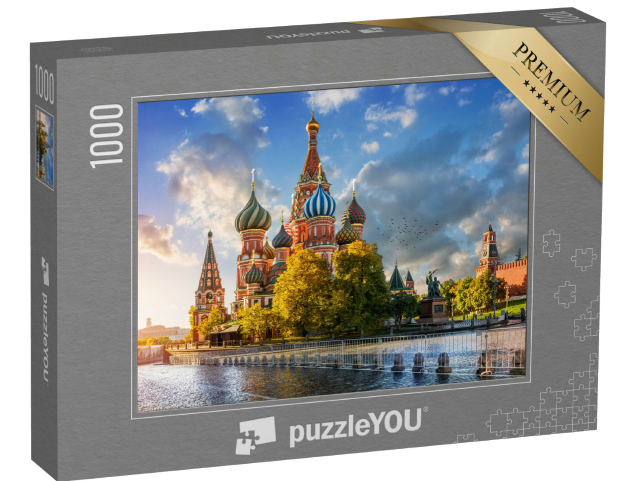 Puzzle 1000 pezzi „Mattinata d'autunno alla Cattedrale di San Basilio sulla Piazza Rossa di Mosca“