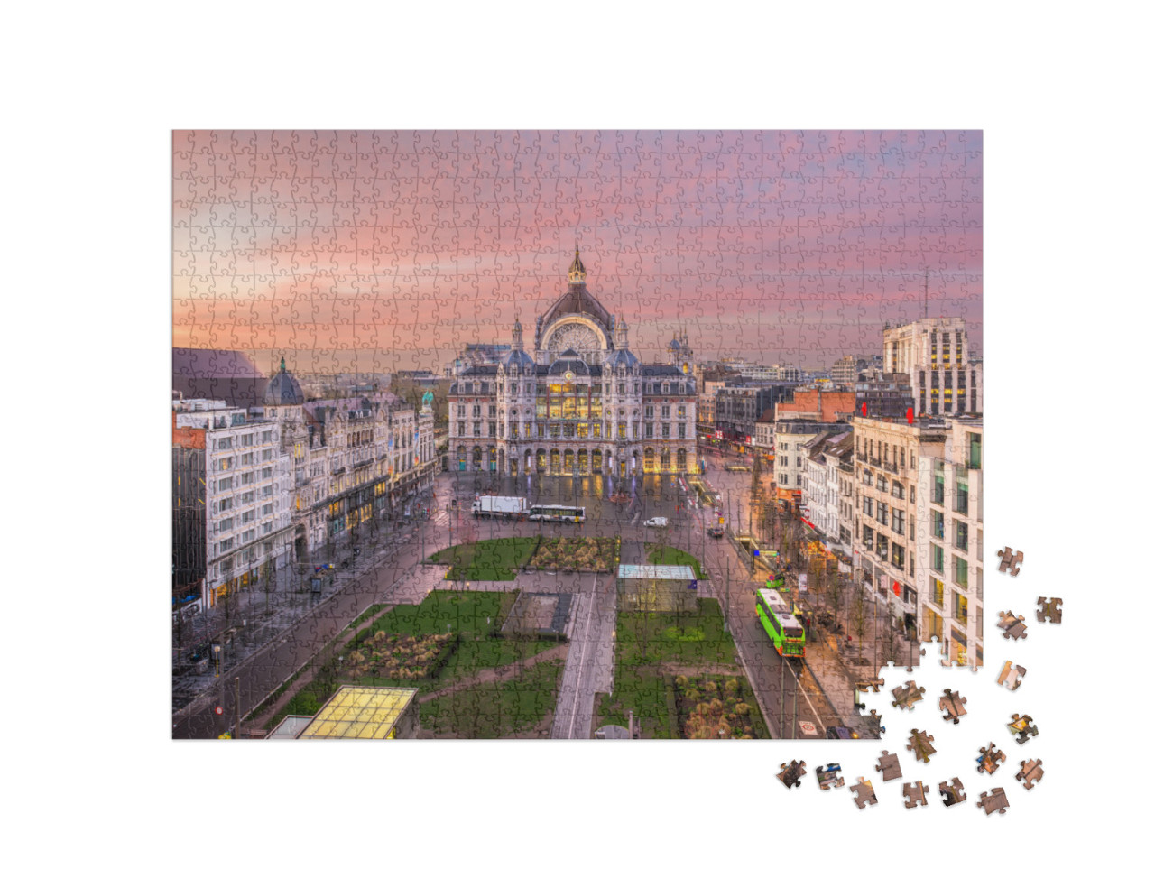 Puzzle 1000 pezzi „Impressione da Anversa, Belgio“