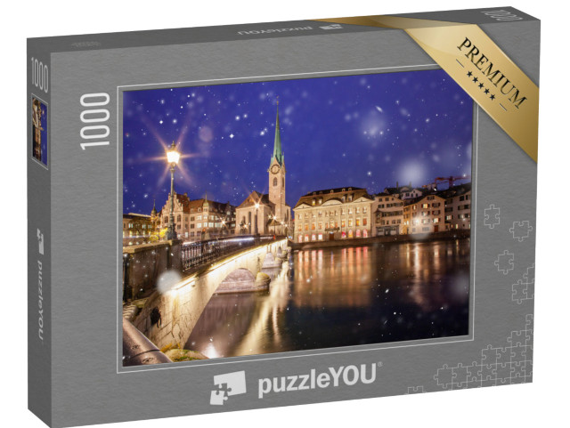 Puzzle 1000 pezzi „Nevicate nel centro di Zurigo“