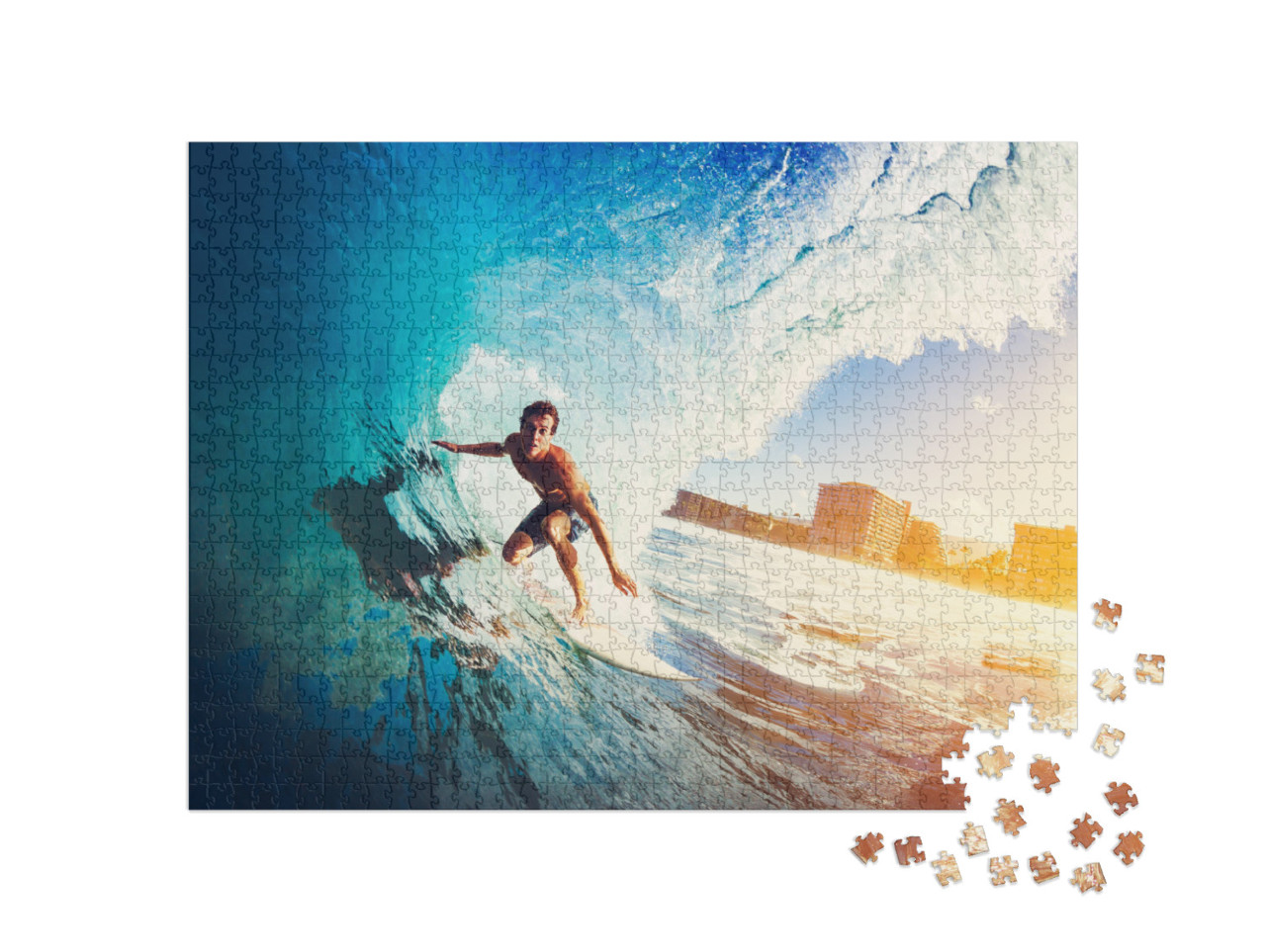 Puzzle 1000 pezzi „Surfare l'onda perfetta“