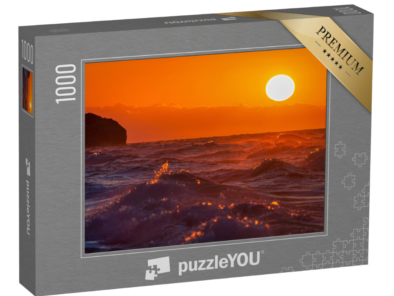 Puzzle 1000 pezzi „Un tramonto luminoso sulla costa del Mar Nero“