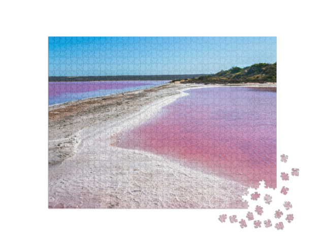 Puzzle 1000 pezzi „Il lago Pink Salt vicino a Gregory, nell'Australia Occidentale“