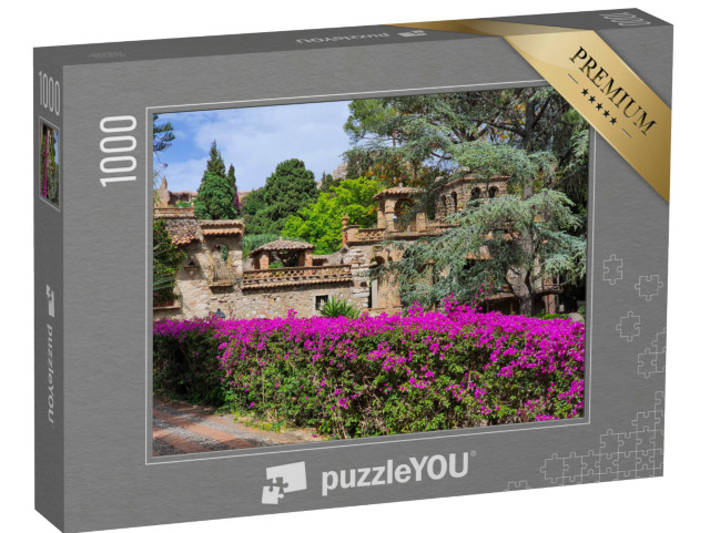 Puzzle 1000 pezzi „Vista dei giardini della Villa comunale di Taormina in Sicilia in estate“