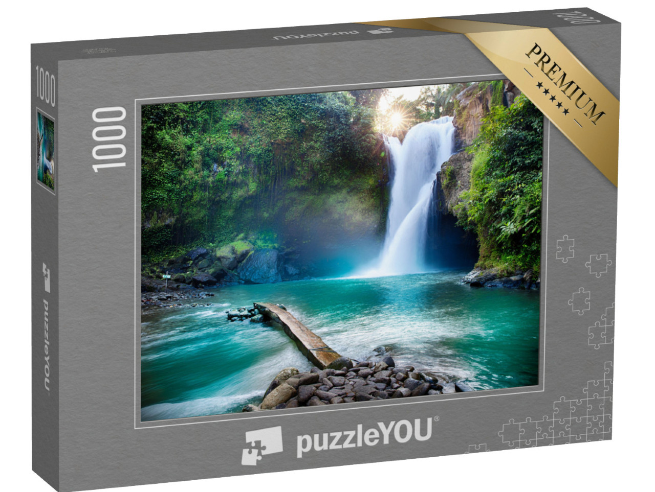 Puzzle 1000 pezzi „Cascata nascosta nella giungla tropicale“