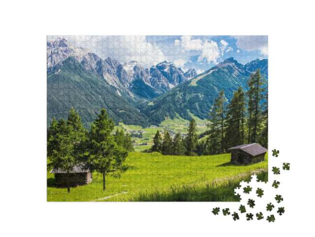 Puzzle 1000 pezzi „Vista panoramica della Valle dello Stubai, Tirolo, Austria“