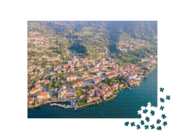 Puzzle 1000 pezzi „Sulzano da antenna, provincia di Brescia, Italia, Lombardia.“