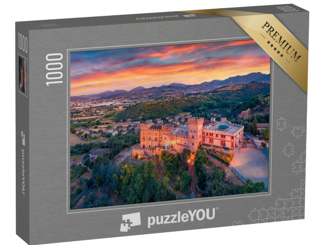 Puzzle 1000 pezzi „Vista mattutina del Castello di Castelluccio, città di Battipaglia, Italia“