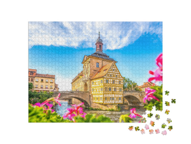 Puzzle 1000 pezzi „Grande vista sul municipio di Bamberg, Germania“