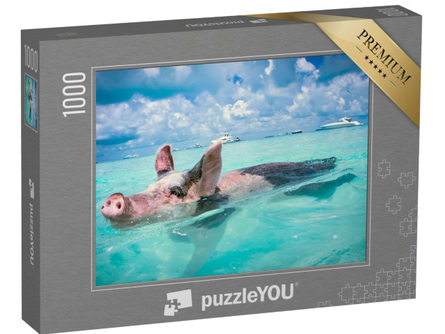 Puzzle 1000 pezzi „I maiali nuotatori delle Bahamas“