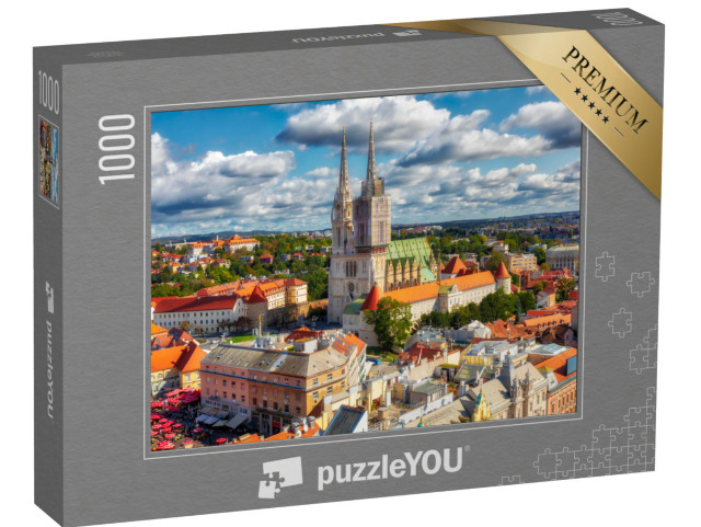 Puzzle 1000 pezzi „Cattedrale di Zagabria a Kaptol, distretto di Zagabria, Croazia“