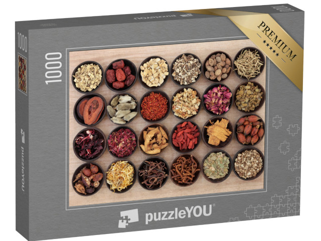 Puzzle 1000 pezzi „Erboristeria cinese in ciotole di legno“