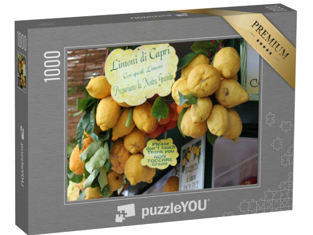 Puzzle 1000 pezzi „Grandi limoni sul bancone dell'isola di Capri in Italia“
