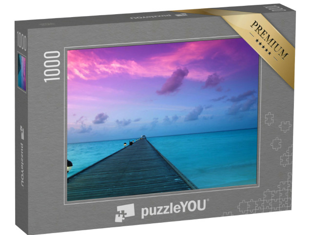 Puzzle 1000 pezzi „Magica alba sul mare delle Maldive, nell'Oceano Indiano“