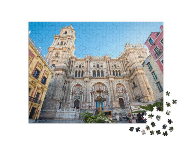 Puzzle 1000 pezzi „Imponente cattedrale di Malaga, Andalusia, Spagna“