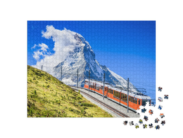 Puzzle 1000 pezzi „Ferrovia del Gornergrat sul Cervino, Svizzera“