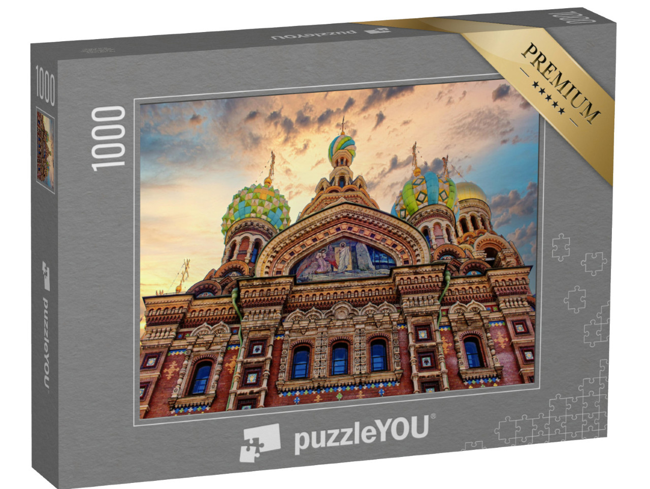 Puzzle 1000 pezzi „Facciata della Chiesa del Salvatore, San Pietroburgo, Russia“