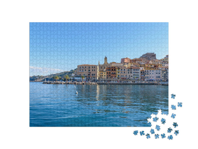 Puzzle 1000 pezzi „Porto Santo Stefano, città portuale di Monte Argentario, Toscana, Italia“