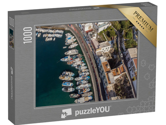 Puzzle 1000 pezzi „Veduta aerea del porto dell'isola di Ponza, Lazio, Italia“