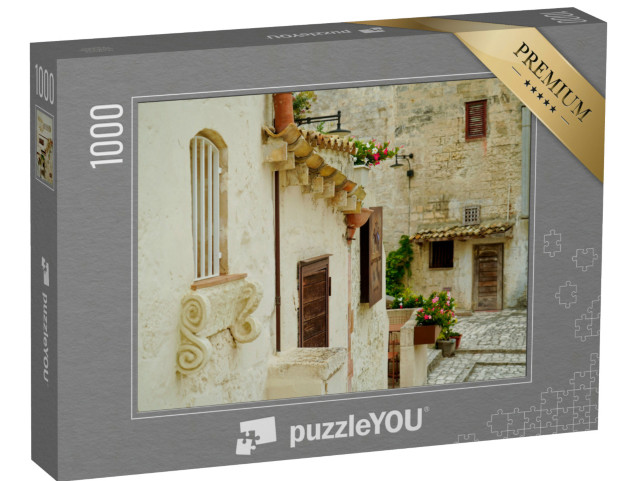 Puzzle 1000 pezzi „Complesso rupestre di Matera con i due rioni storici del Sasso barisano e del Sasso Caveoso“