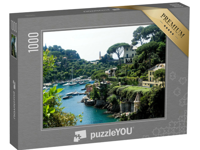 Puzzle 1000 pezzi „Vista dall'alto del porto di Portofino“