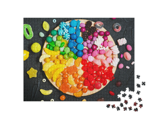 Puzzle 1000 pezzi „Dolci, assortiti nei colori dell'arcobaleno“