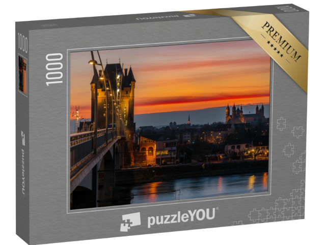 Puzzle 1000 pezzi „Il ponte sul Reno e la Cattedrale di San Pietro a Worms, Germania“