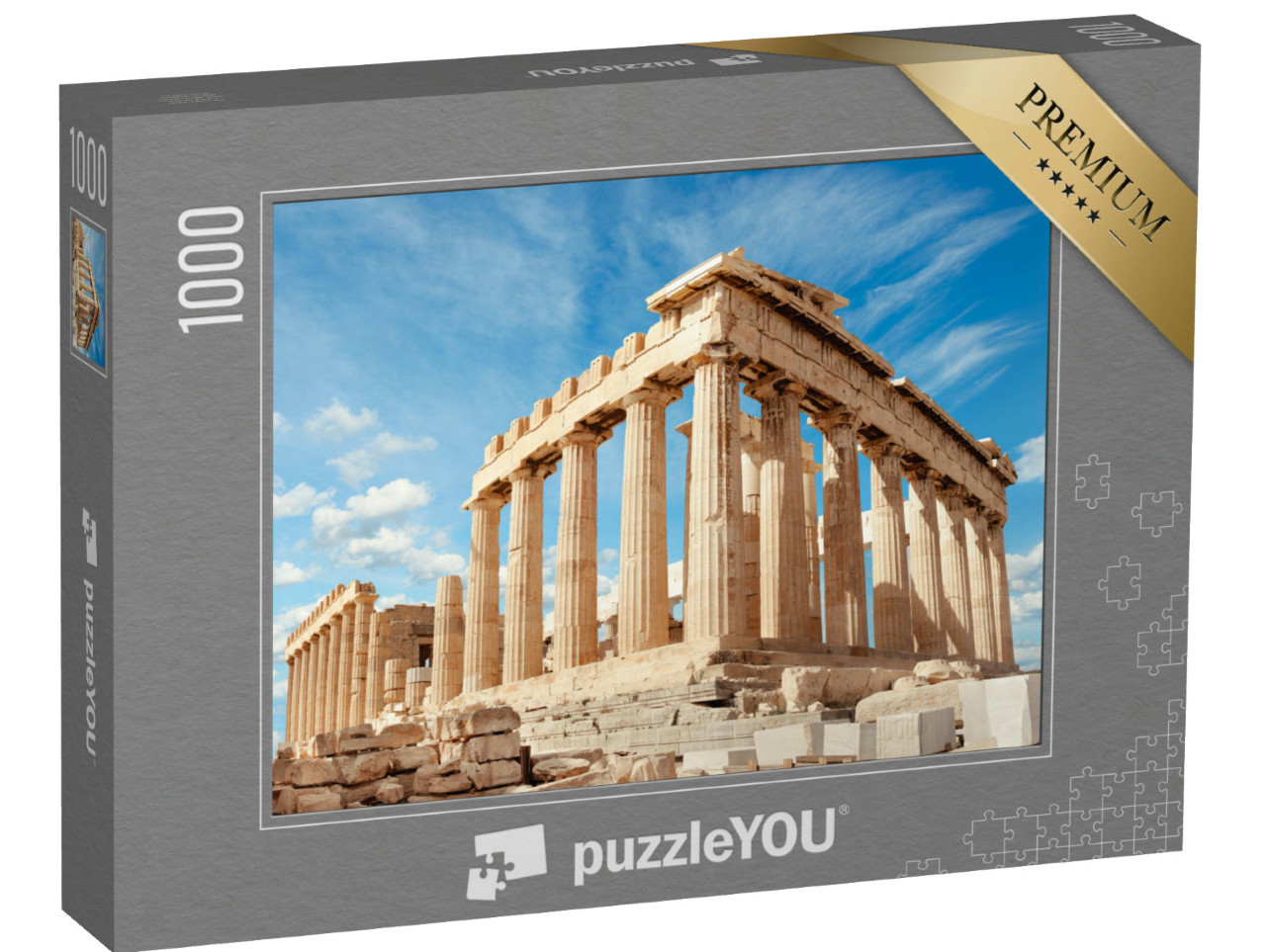 Puzzle 1000 pezzi „Tempio del Partenone in una giornata luminosa, Acropoli, Atene, Grecia“