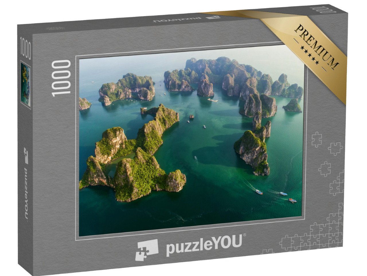 Puzzle 1000 pezzi „La splendida baia di Halong, Vietnam, Sud-Est asiatico. Patrimonio mondiale dell'UNESCO“