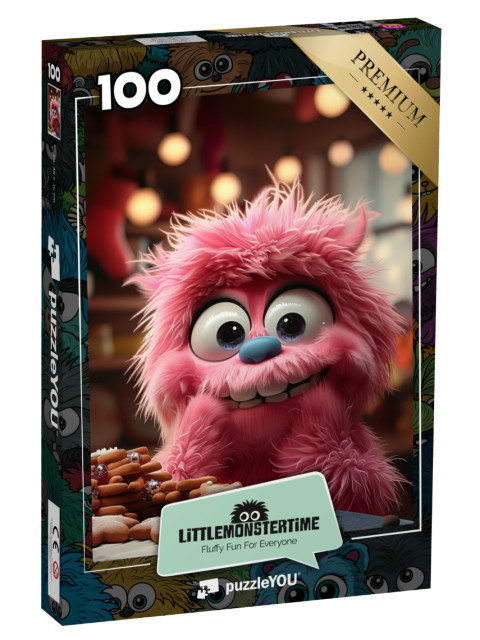 Puzzle 100 pezzi „LITTLEMONSTERTIME: Pinky Puff - Natale“