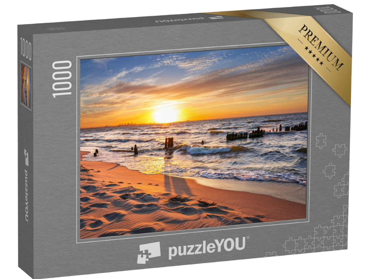 Puzzle 1000 pezzi „Tramonto sulla spiaggia del Mar Baltico, Polonia“