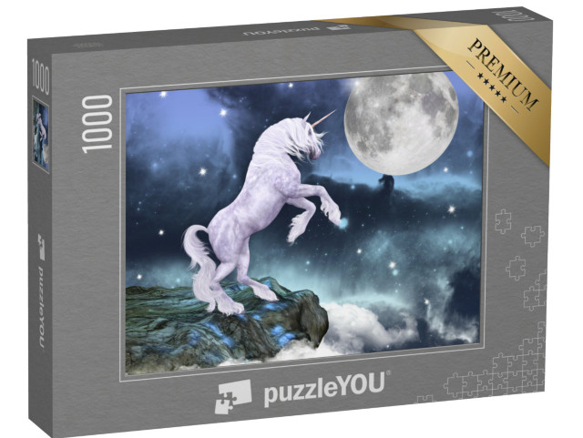 Puzzle 1000 pezzi „Unicorno sopra una roccia“