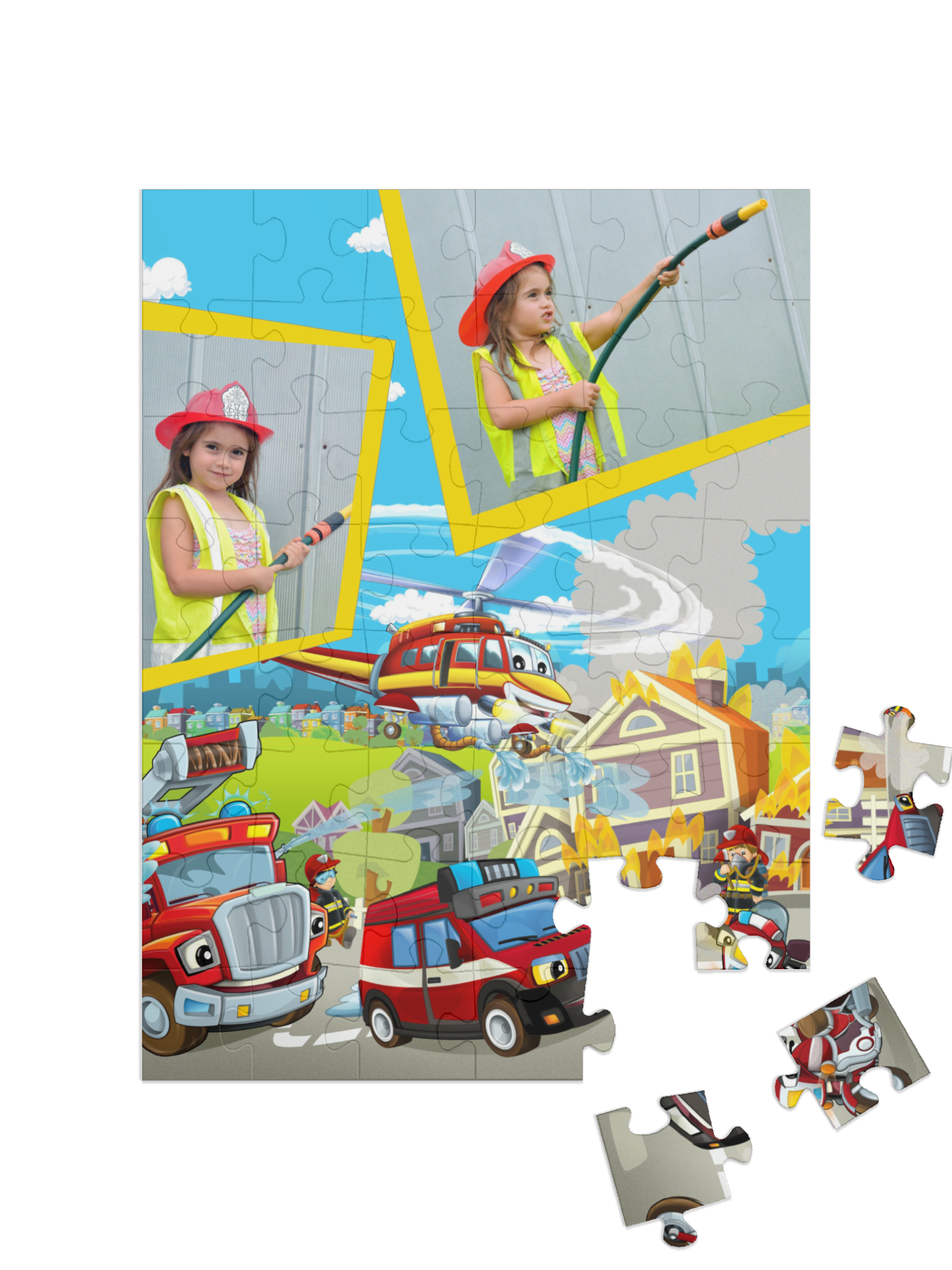 „In azione" collage verticale