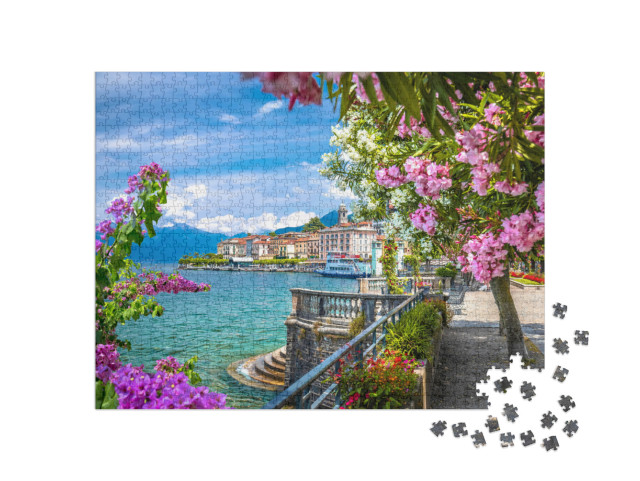 Puzzle 1000 pezzi „Città di Bellagio Lungolago Europa e vista sul lago, Lago di Como, Lombardia, Italia“