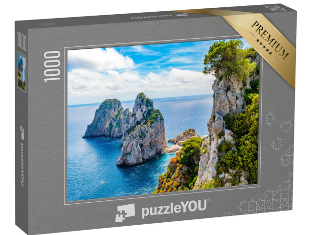 Puzzle 1000 pezzi „La meravigliosa isola di Capri, la costiera amalfitana, la baia di Napoli“