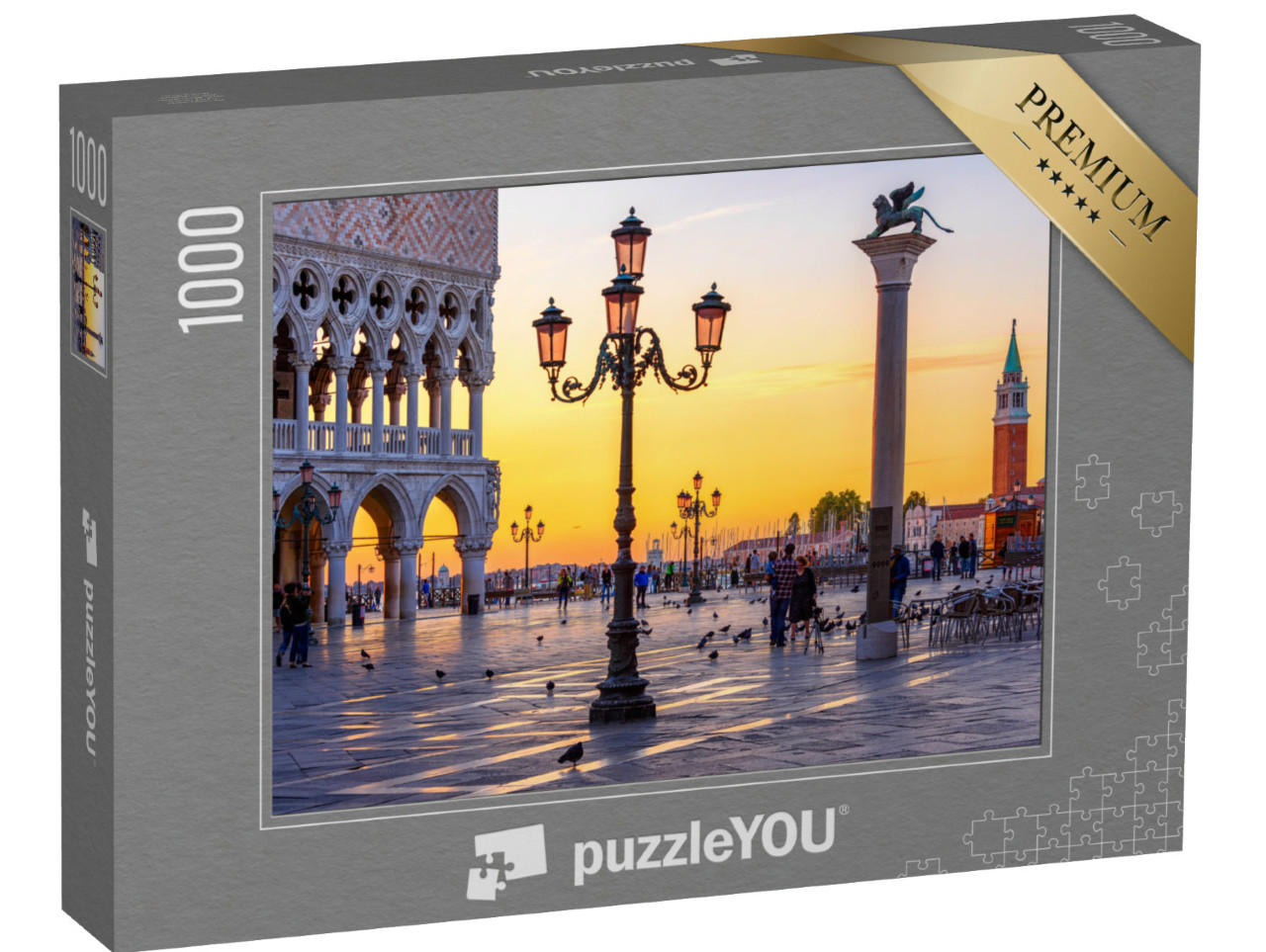 Puzzle 1000 pezzi „Piazza San Marco e Palazzo Ducale di sera, Venezia, Italia“