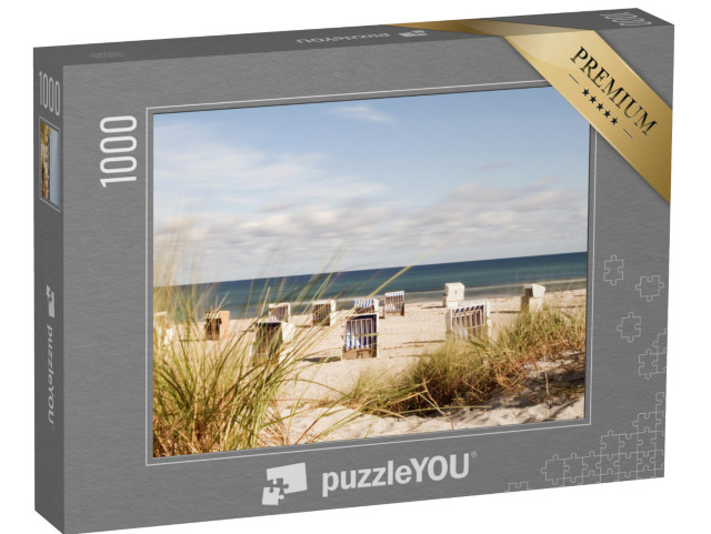 Puzzle 1000 pezzi „Sedie da spiaggia sul Mar Baltico con erba delle dune“