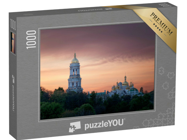 Puzzle 1000 pezzi „Pechersk Lavra in un colorato tramonto, Kiev, Ucraina“