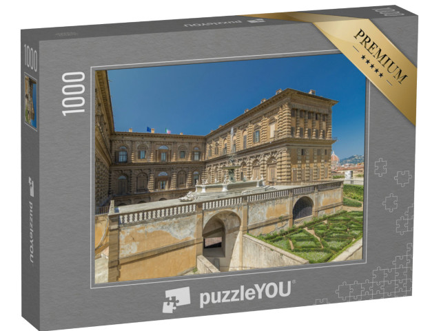 Puzzle 1000 pezzi „Vista in time-lapse del Giardino di Boboli con la facciata posteriore di Palazzo Pitti“