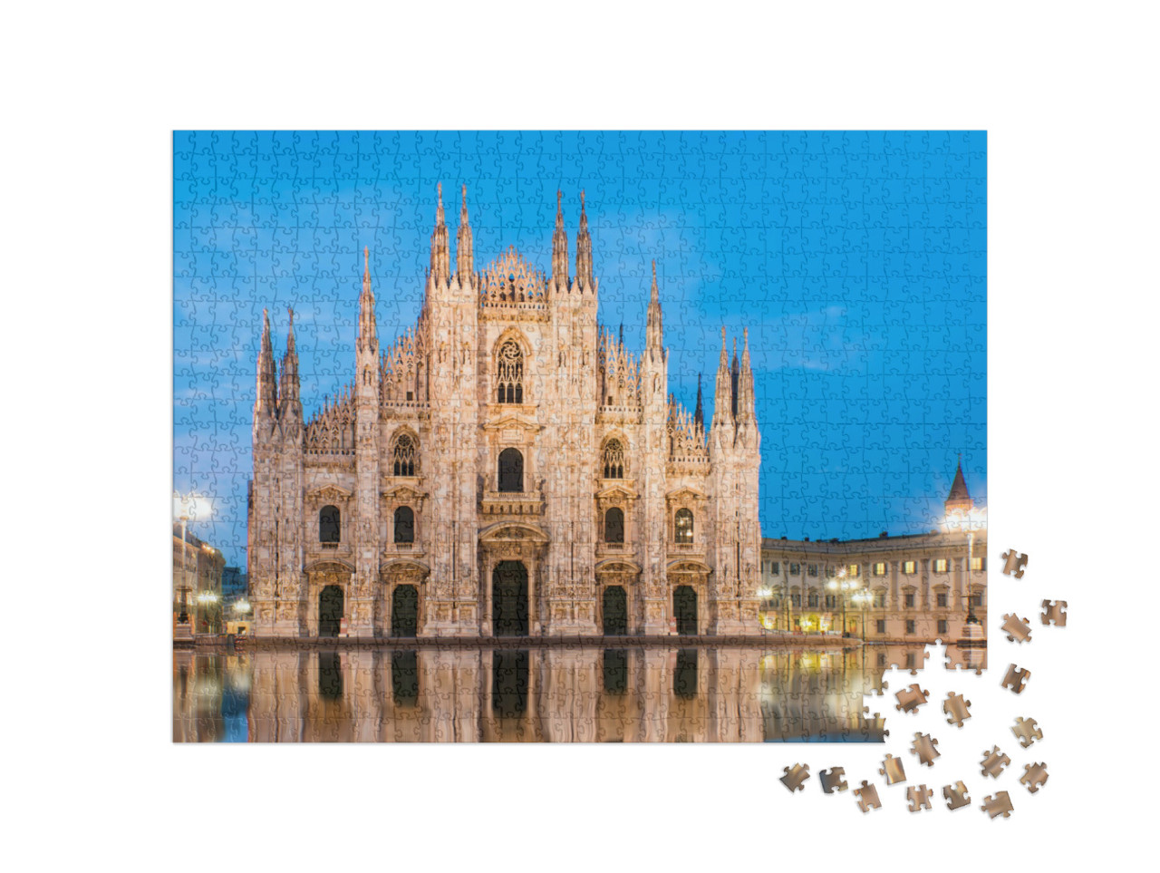 Puzzle 1000 pezzi „Il Duomo di Milano di sera“