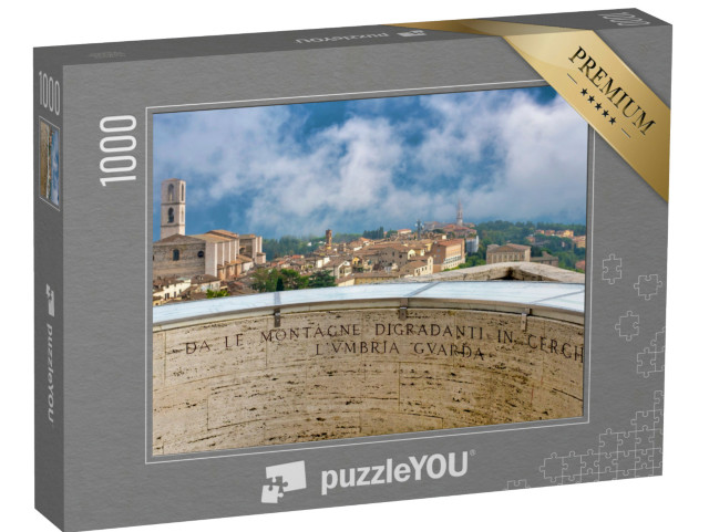 Puzzle 1000 pezzi „La Basilica di San Domenico vista dal belvedere di LâUmbria Guardaâ (Umbria watches) , Perugia Italia“